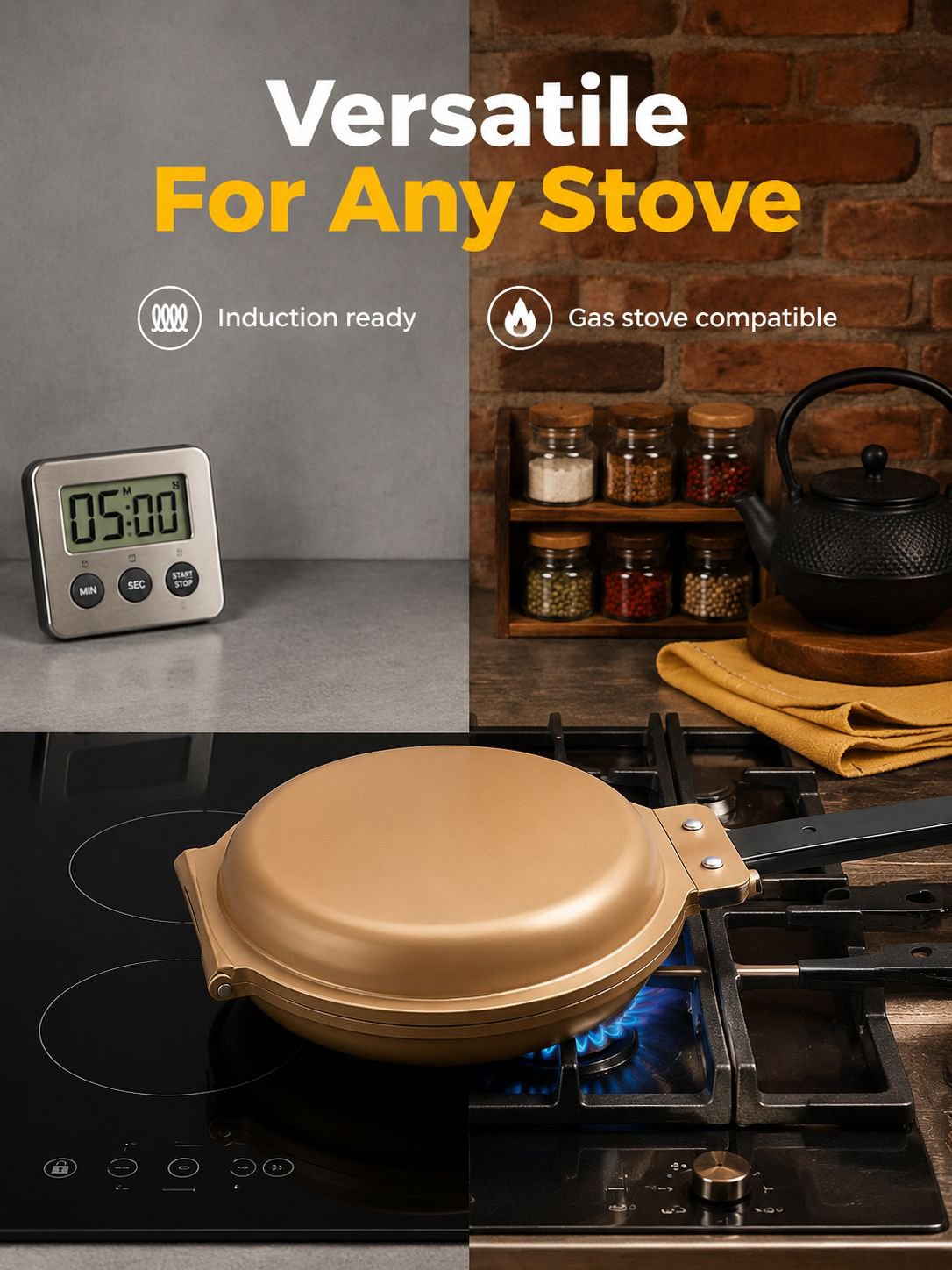 Low-Smoke Egg and Steak Breakfast Pan