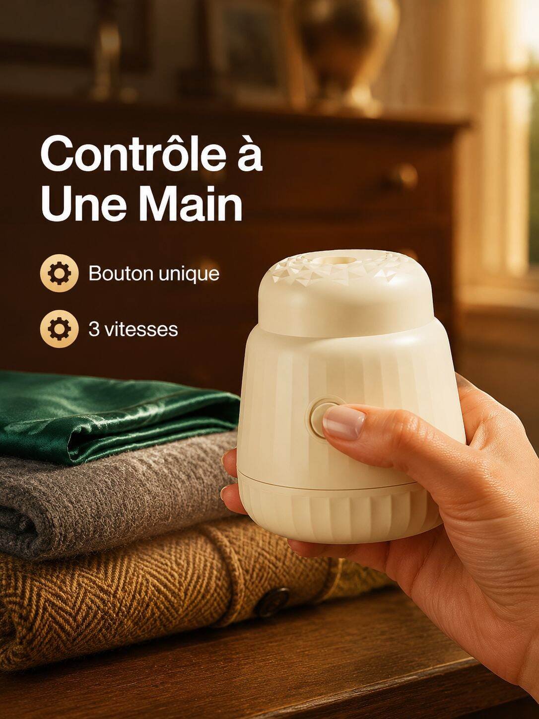 Rasoir anti-bouloche avec aspiration intégrée