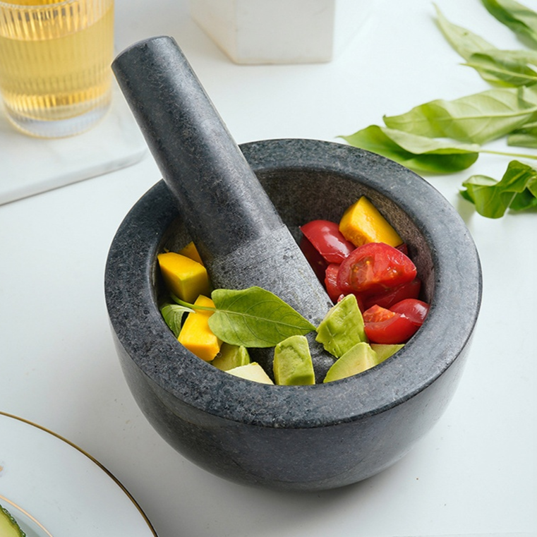復古花崗岩手動搗蒜器