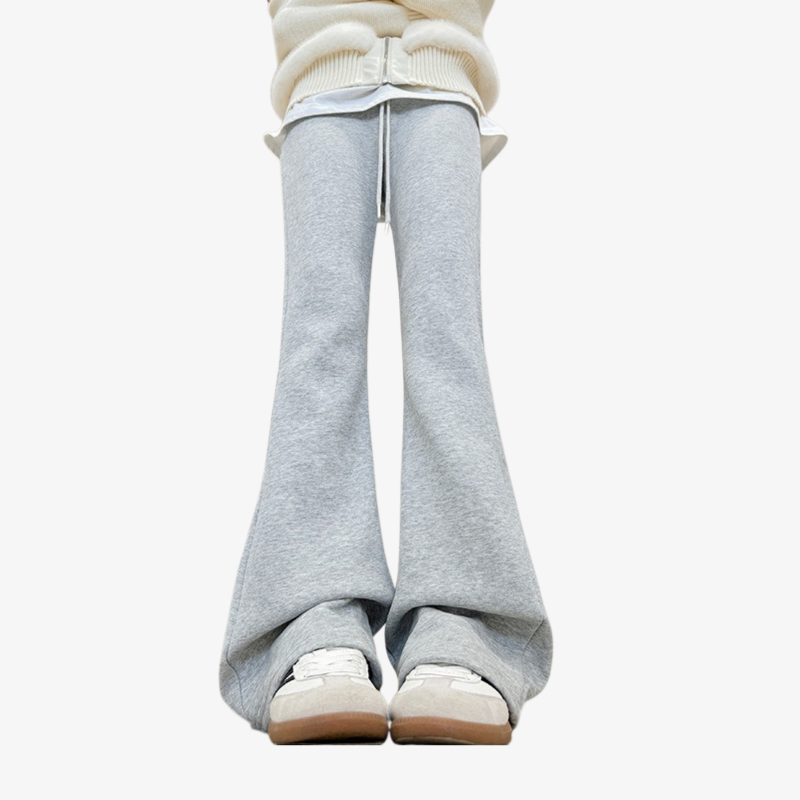 여성용 하이웨스트 플레어 바지 전체 모습