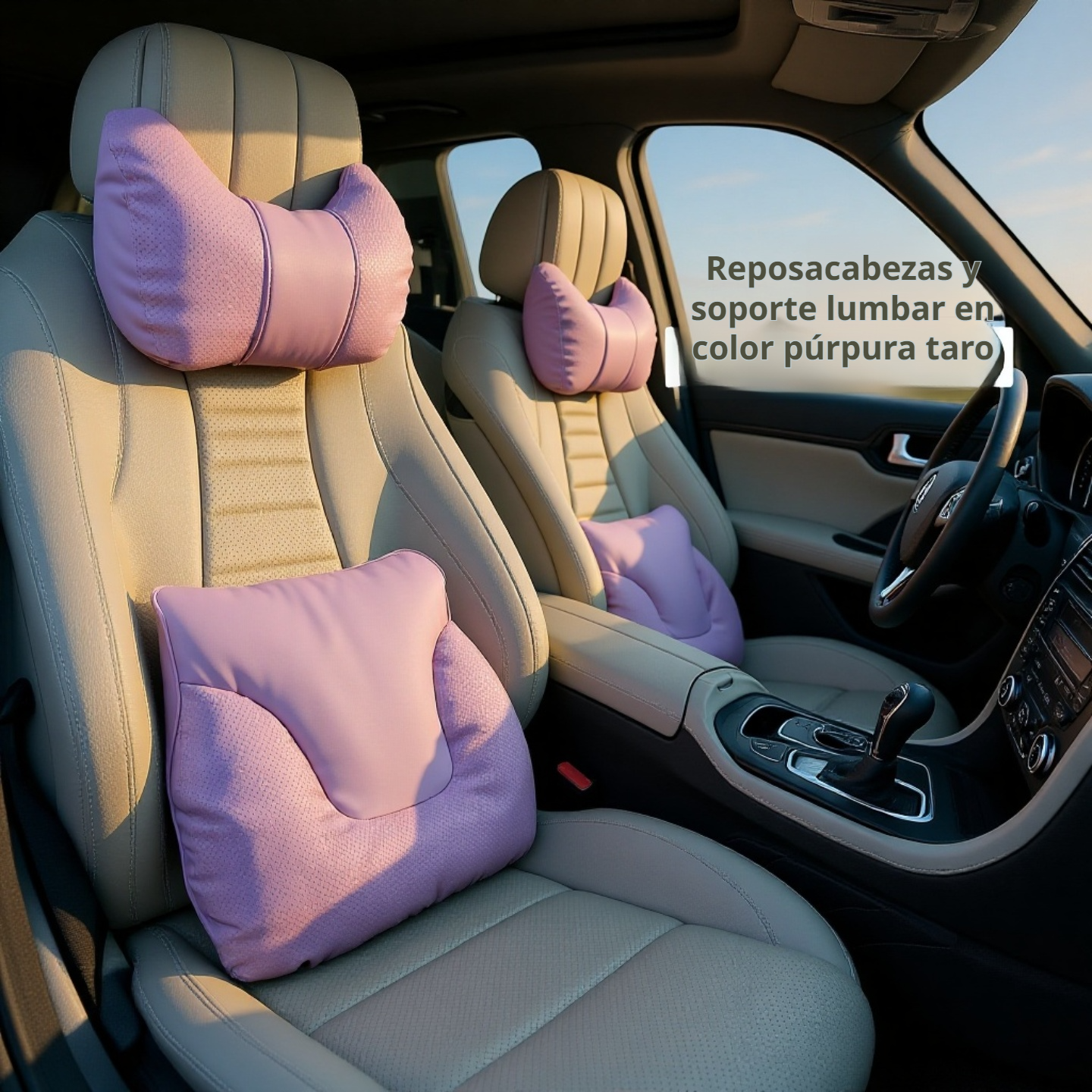 Set de almohadas para asiento de coche Kasdon, soporte para cuello y lumbar, 5 piezas