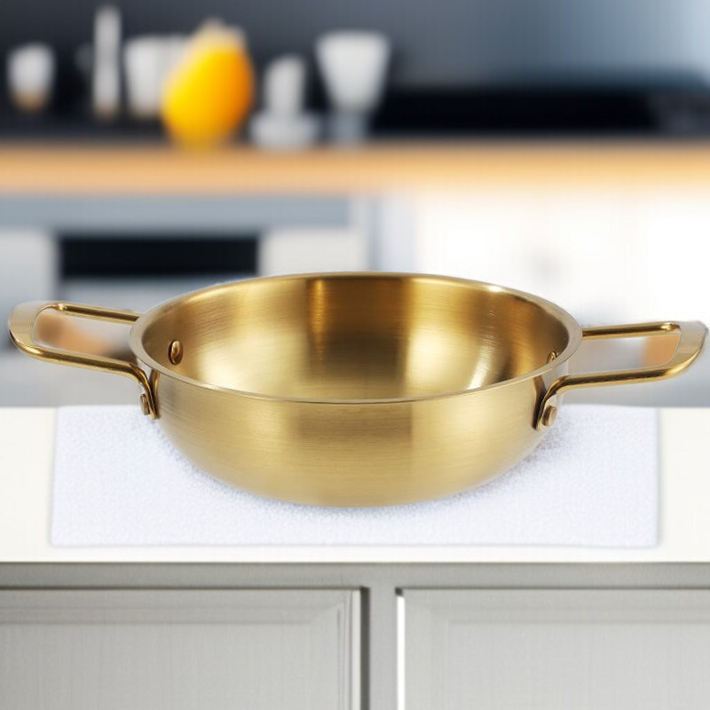 Gruby nieprzywierający garnek do makaronu instant i owoców morza, z podwójnymi uchwytami