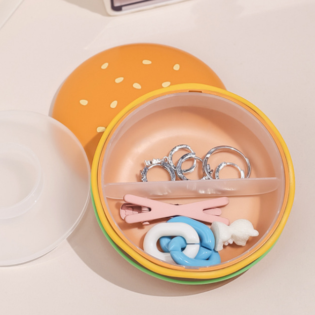 かわいいハンバーガー型収納ボックス お菓子やコスメの整理に