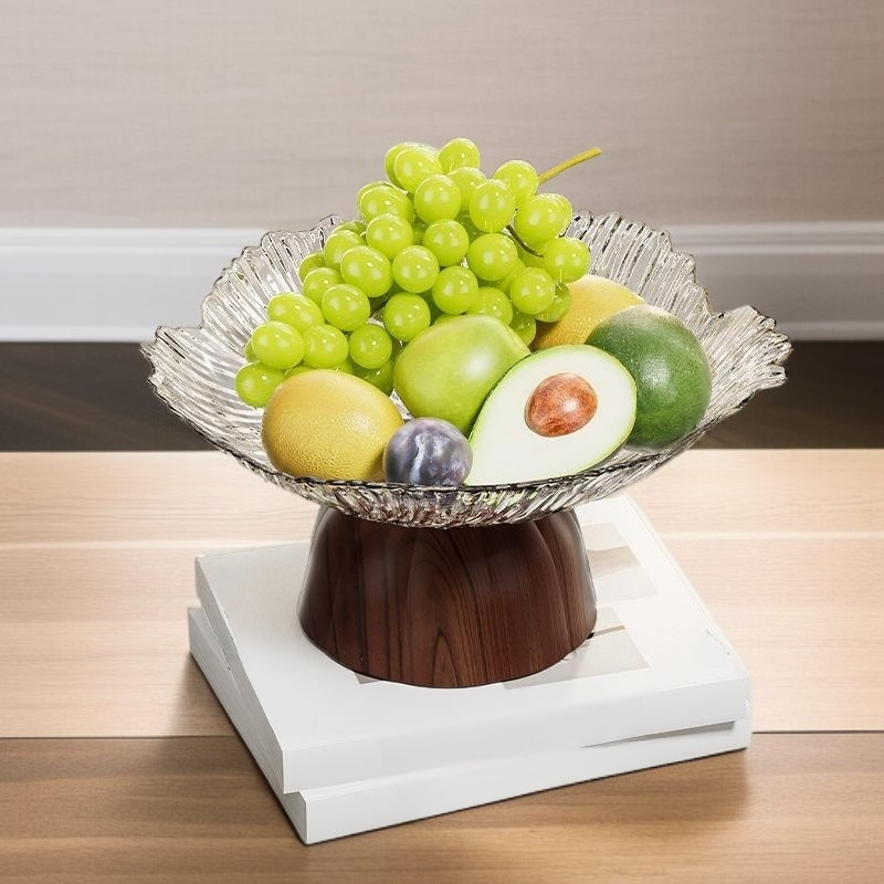 나무 무늬 가벼운 사치풍 높은 발 과일 쟁반