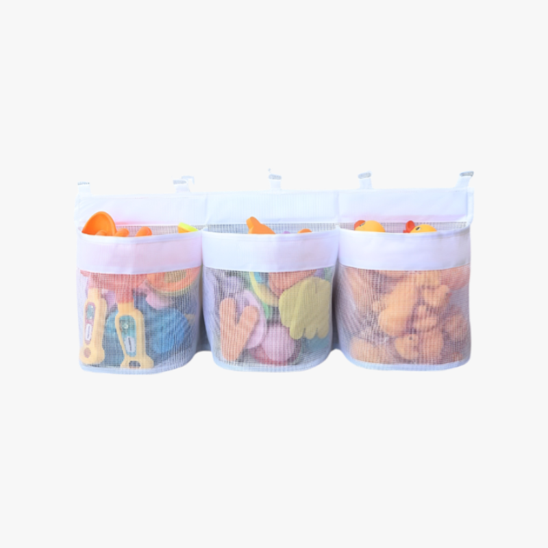 Netztasche zur Aufbewahrung von Kinderspielzeug im Badezimmer, Mehrfachgitter, grün