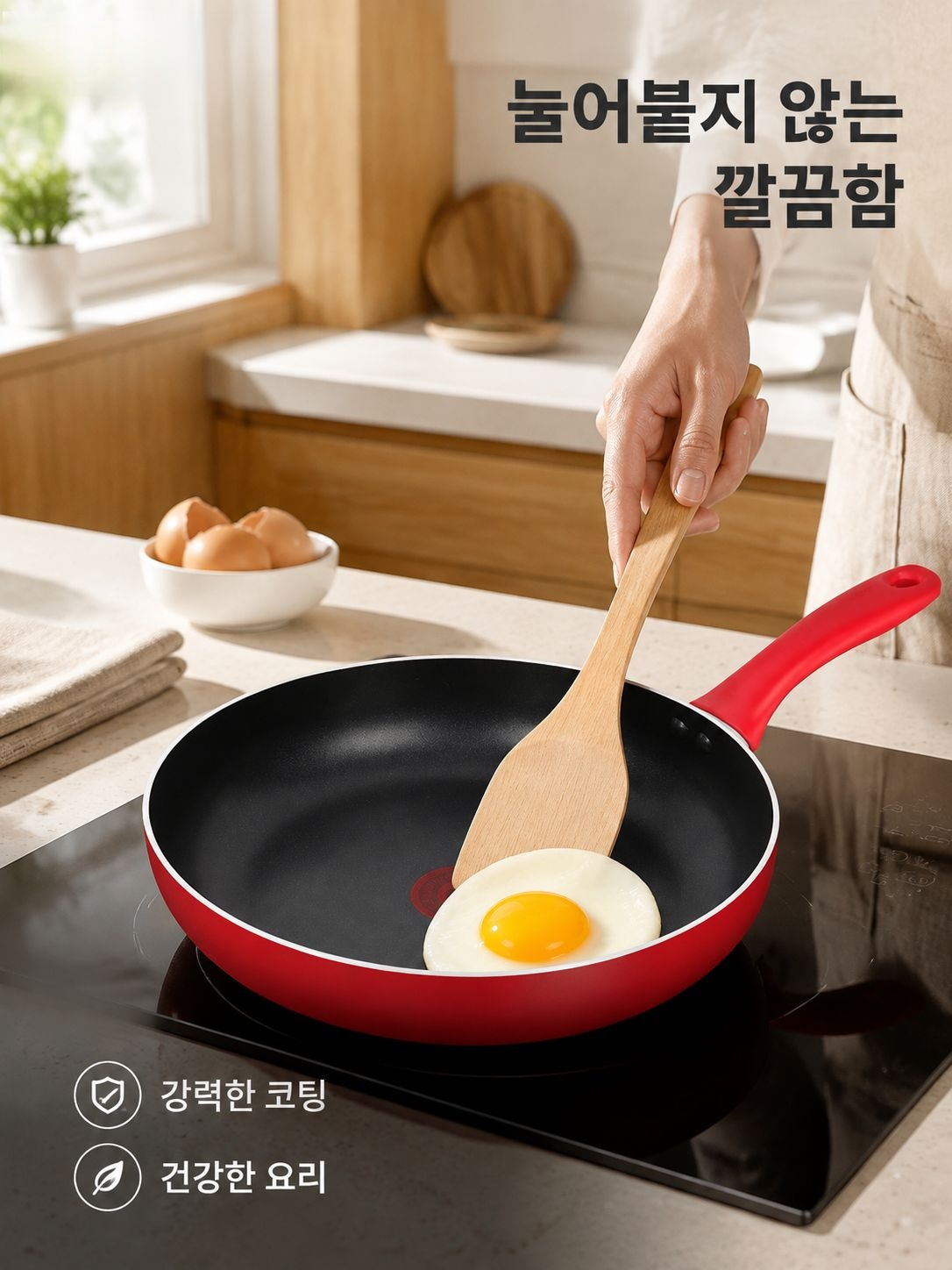 레드 논스틱 프라이팬 다양한 사이즈
