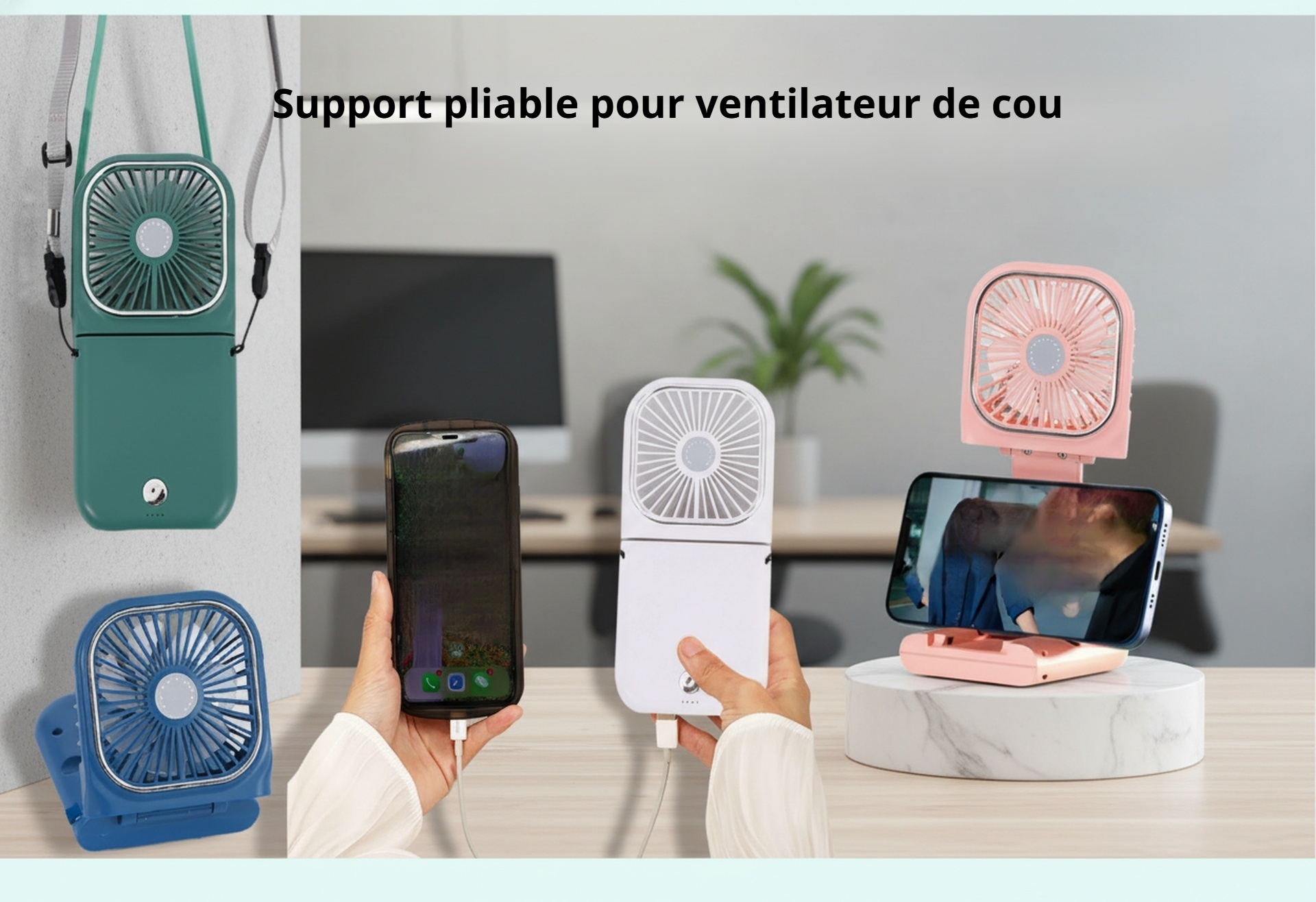 Ventilateur portable pliable de bureau design compact