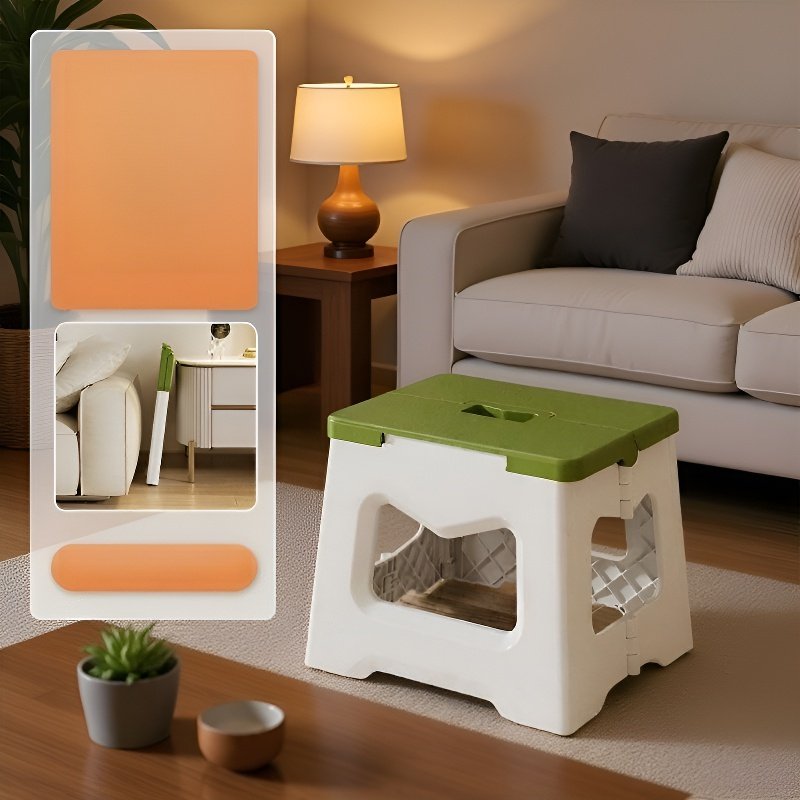 Hand-held folding stool