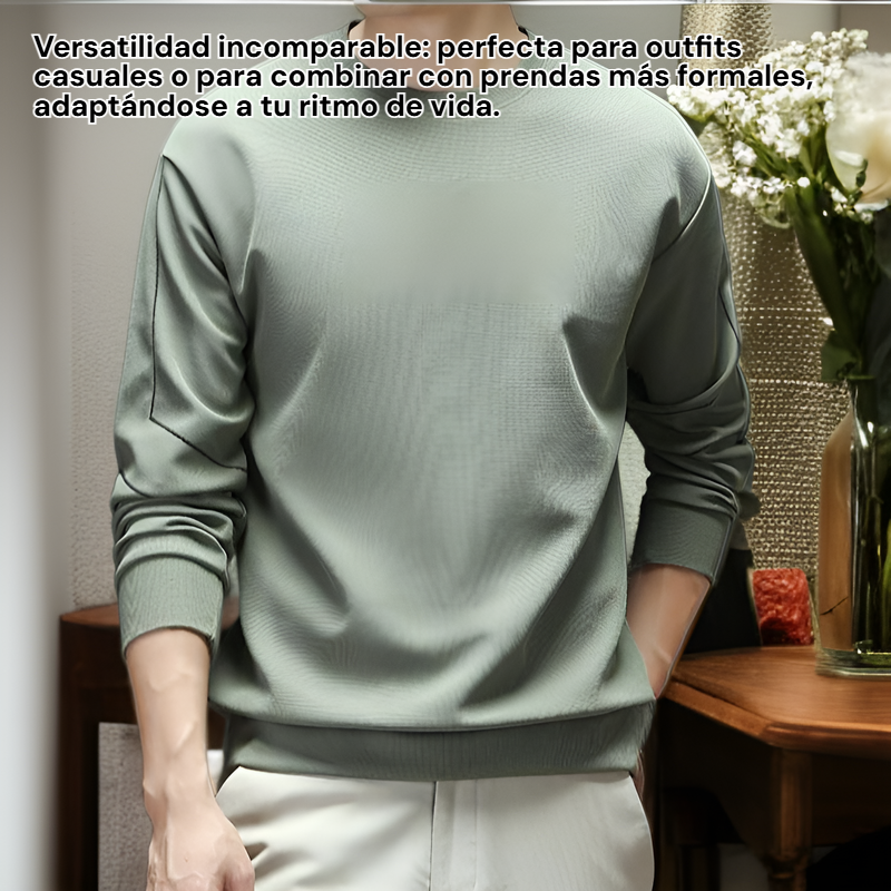 Sudadera versátil de boutique, lujosa, asequible y moderna con cuello redondo