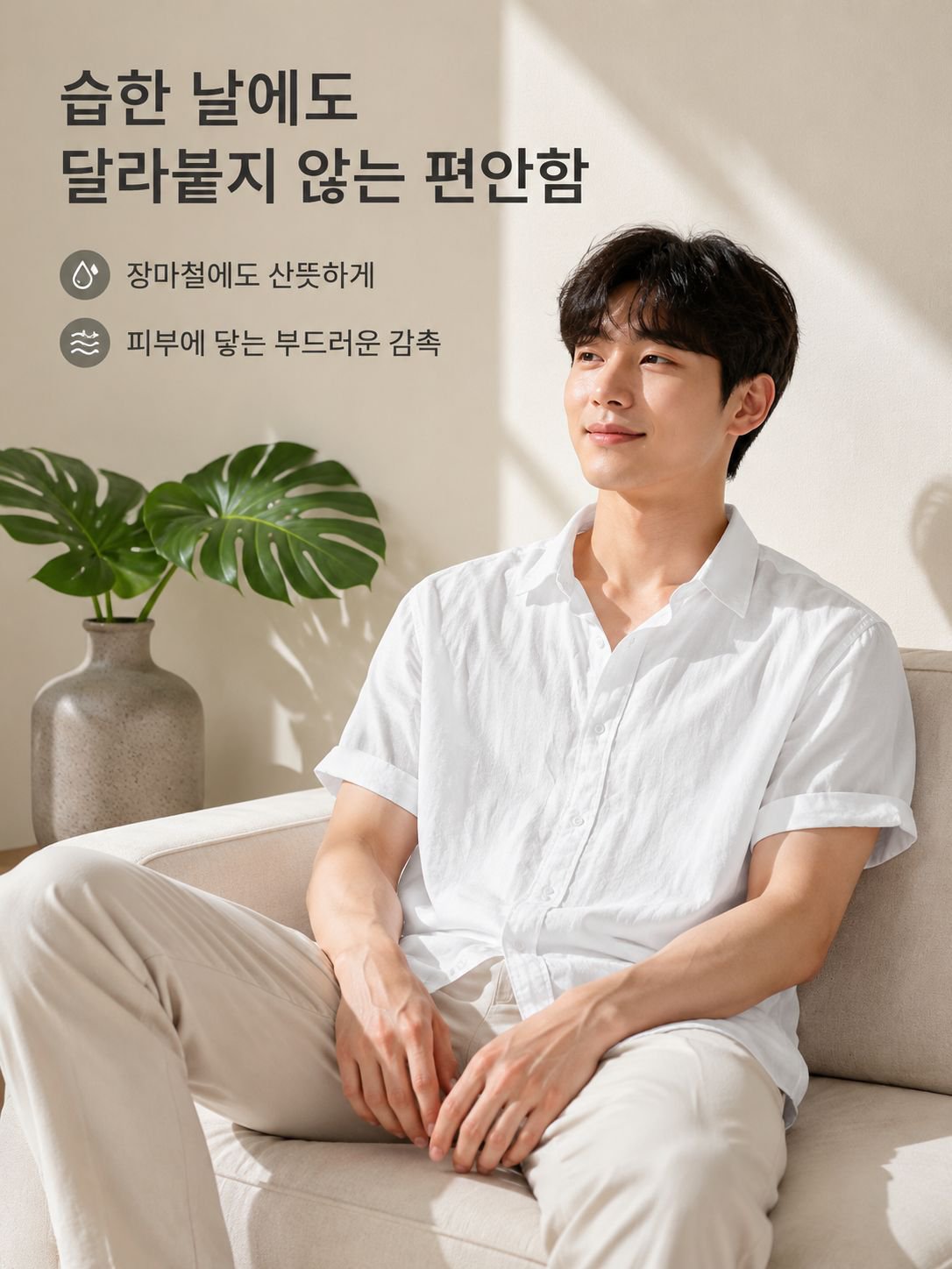비즈니스 캐주얼 코디 남성 린넨 셔츠