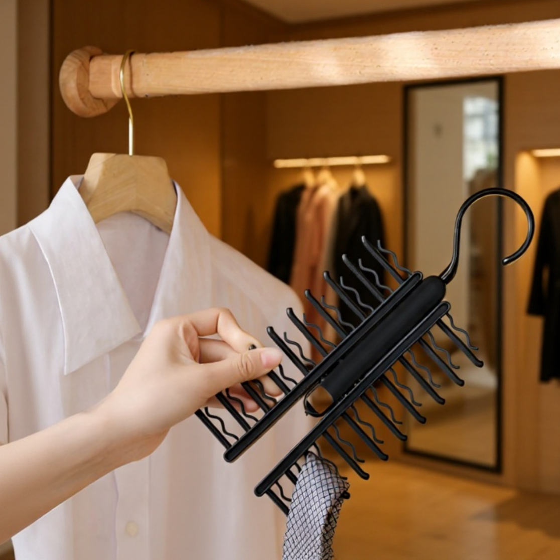 رف تخزين الحزام والحزام الجلدي