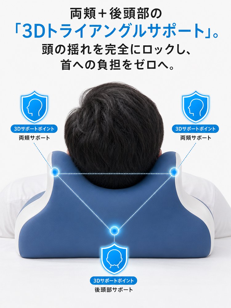 【首の痛みに悩む人におすすめです】接触冷感低反発首肩フィット枕