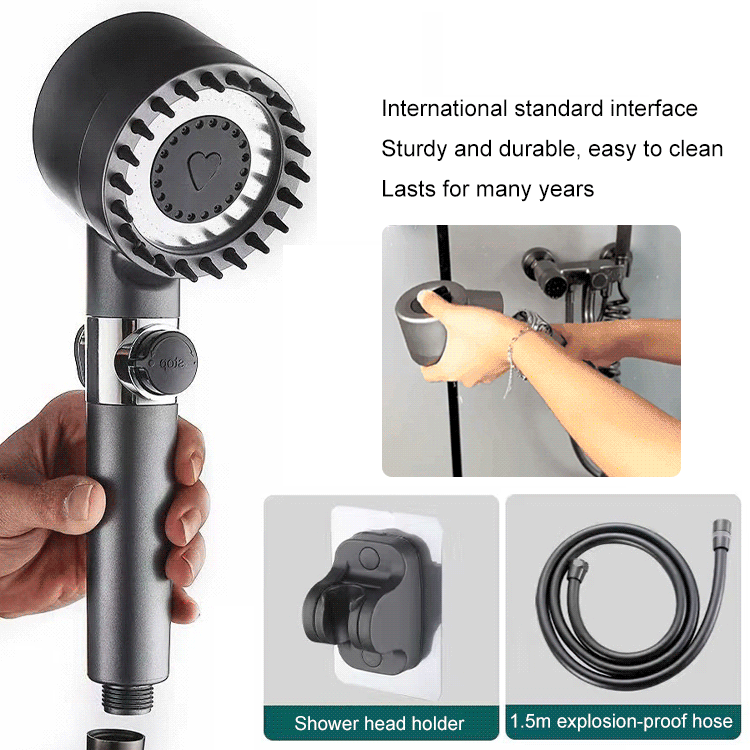 German massage multifunctional one-button adjustment shower head 