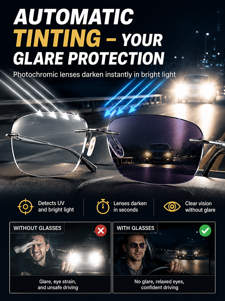 [One Pair of Reading Glasses Does It All] High-Definition Photochromic Reading Glasses