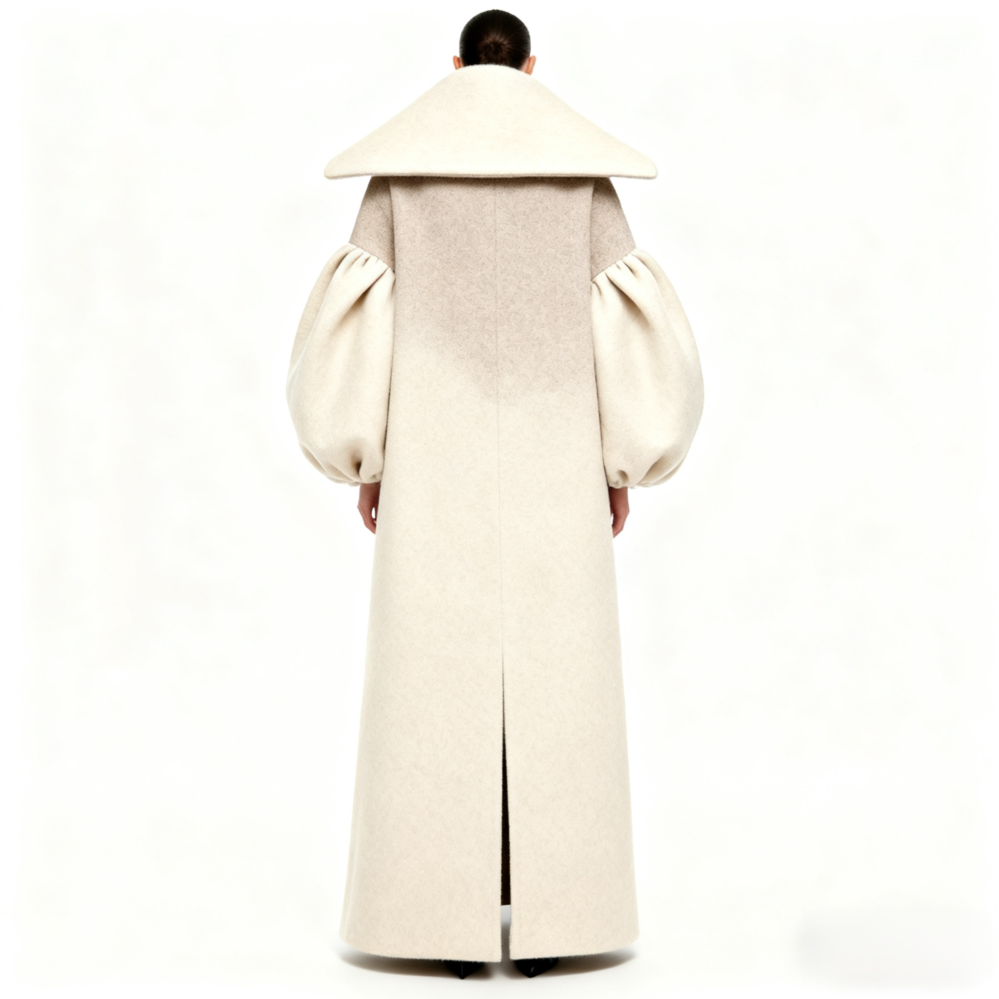 Weit geschnittener Mantel im Materialmix-Design