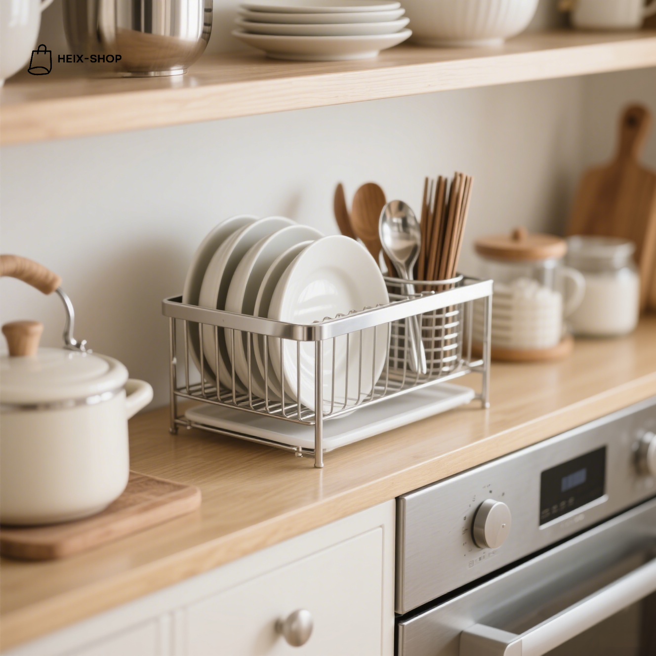 ชั้นวางจานและช้อนส้อม