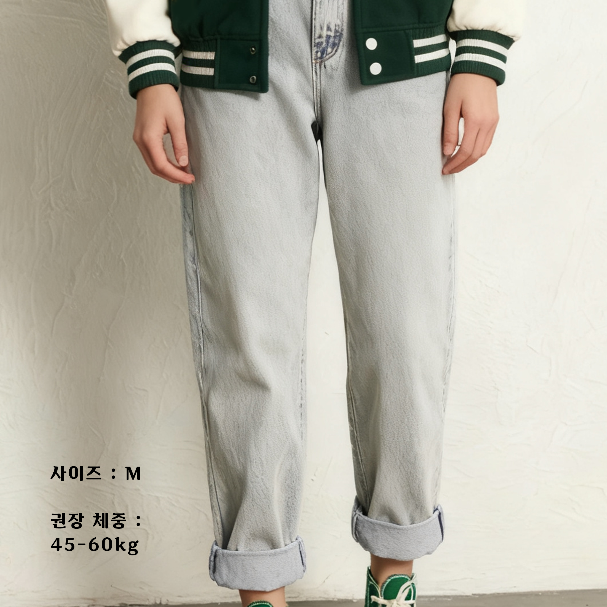 데님 팬츠 소재 확대 이미지