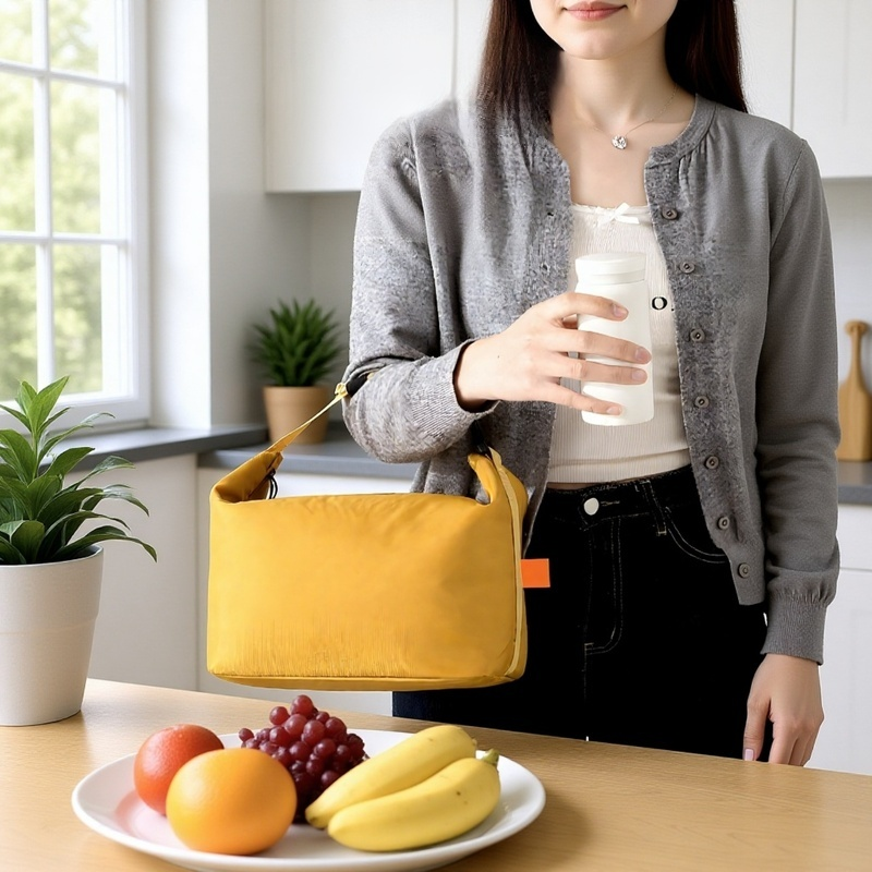Bolsa de picnic térmica portátil, bolsa de almuerzo con gran capacidad