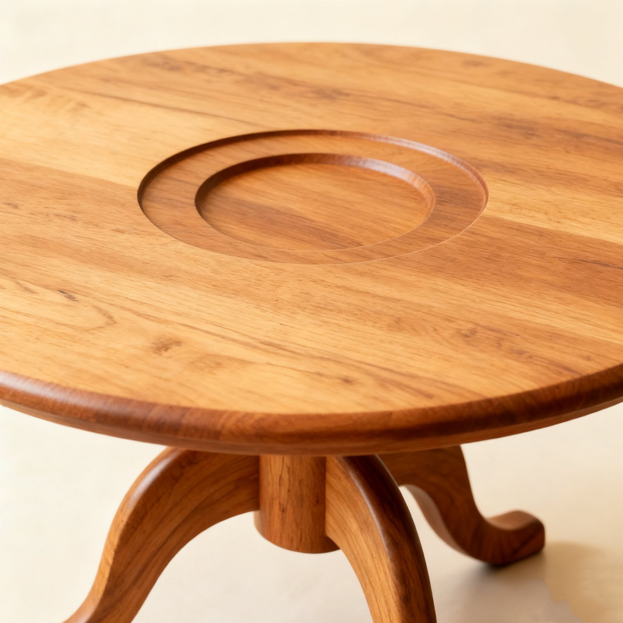 โต๊ะรับประทานอาหารไม้แท้ทรงกลมสไตล์โมเดิร์น