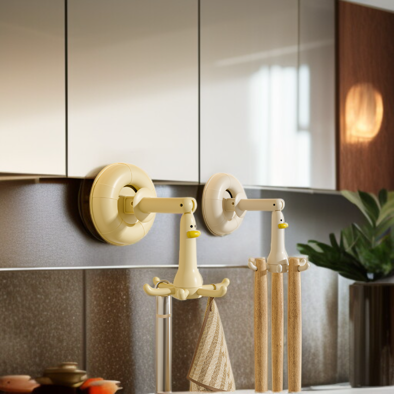 Organizador de pared para utensilios de cocina con ventosa