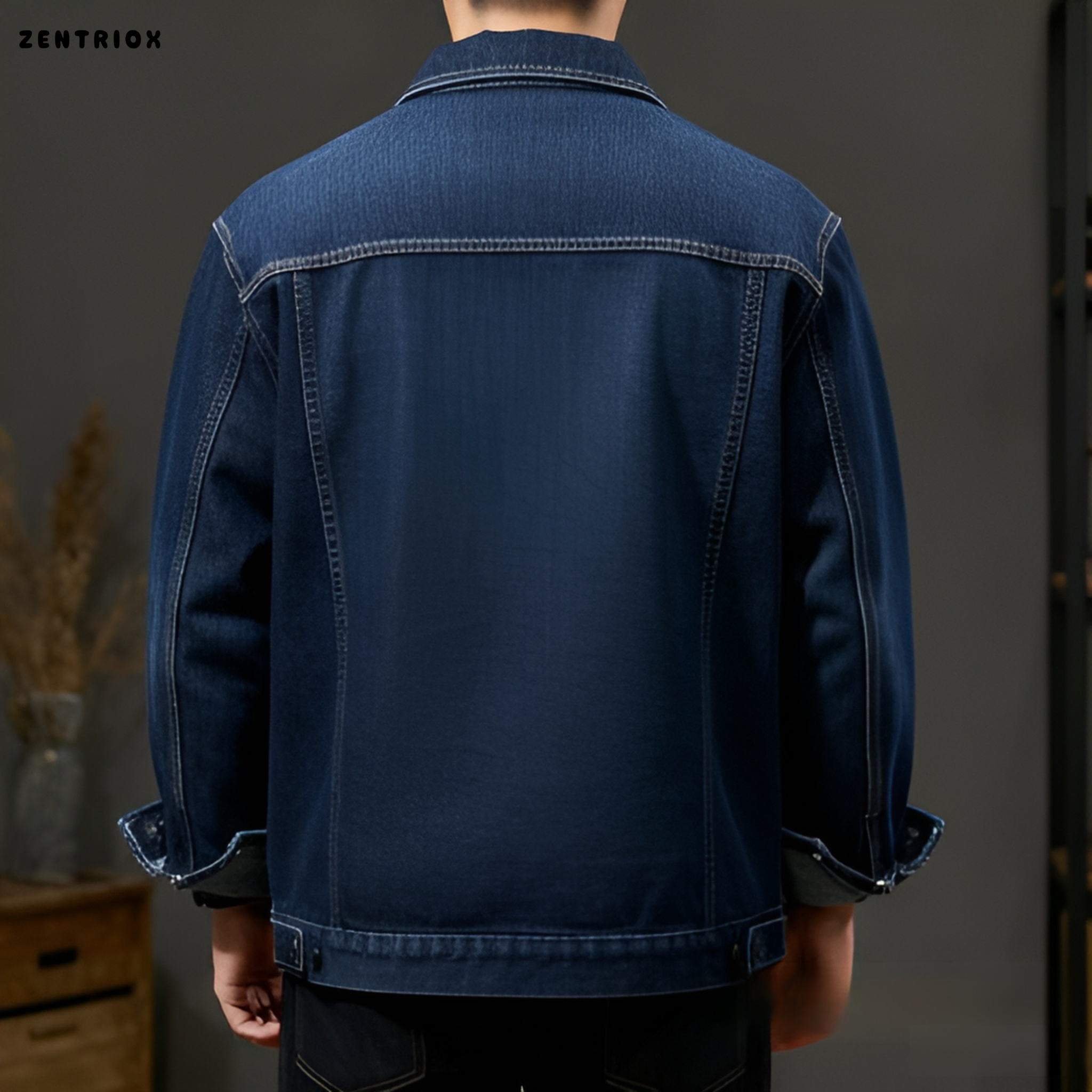 청바지와 매치한 데님 재킷 코디