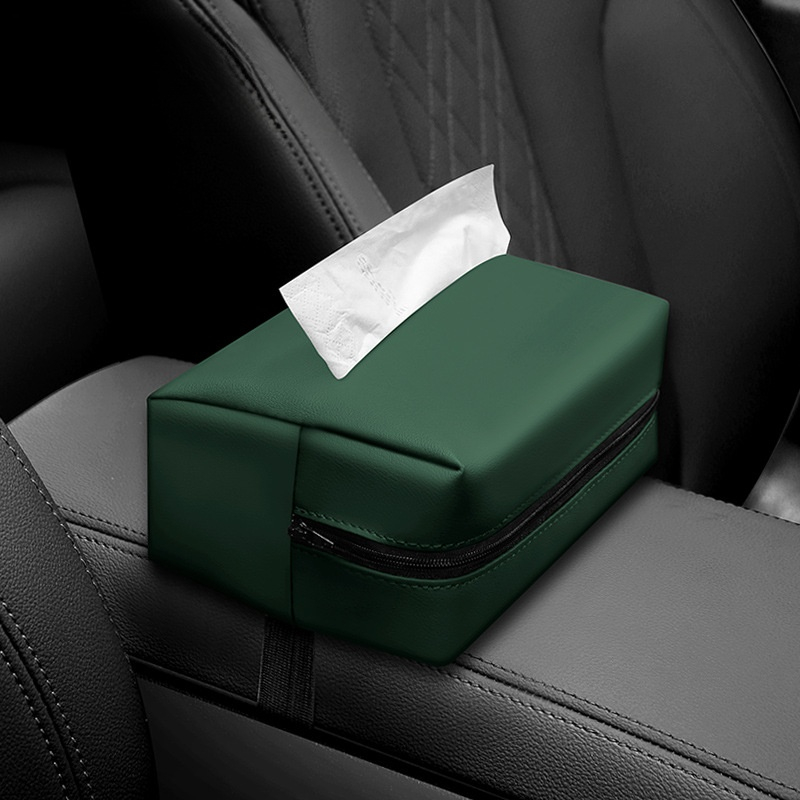 Car-mounted hanging tissue box