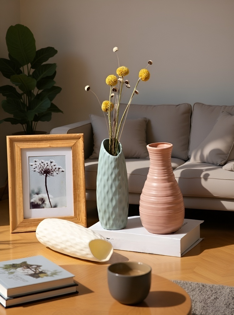 Odolná plastová váza s květinami