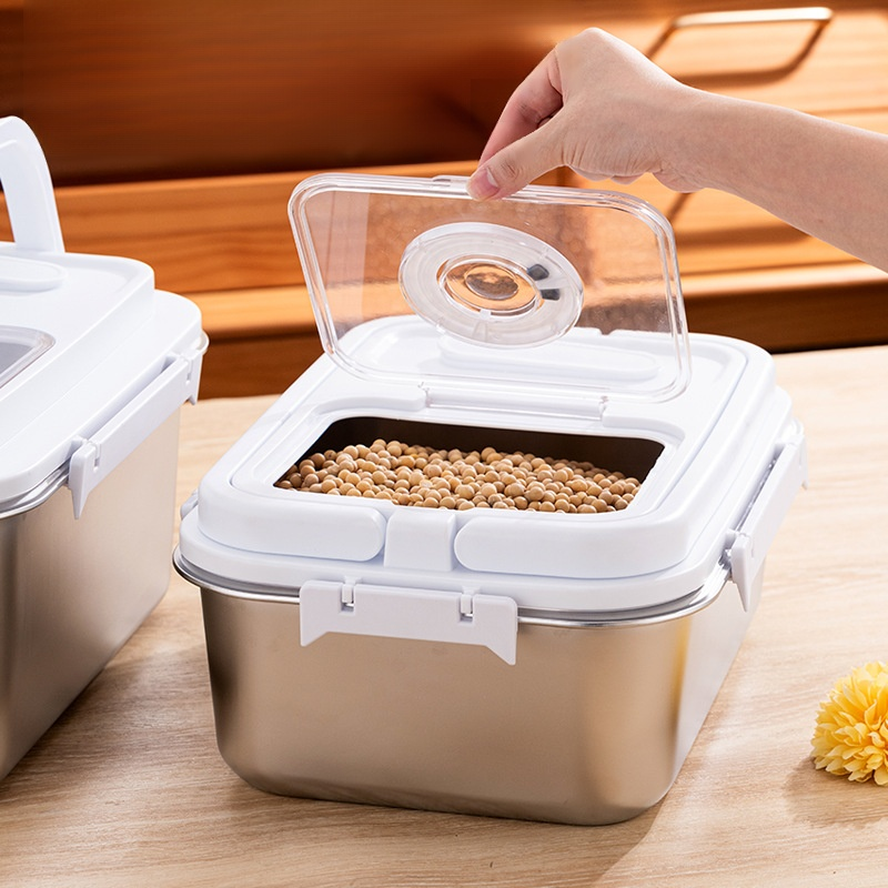 Acero inoxidable engrosado y sellado para almacenar cubos de arroz multifuncionales