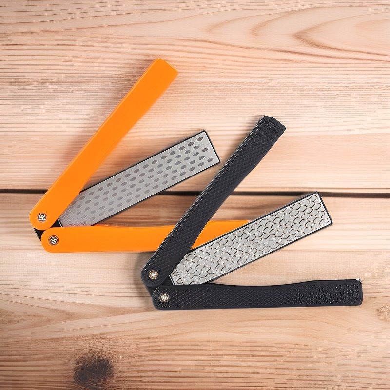 Fan-shaped diamond sharpener