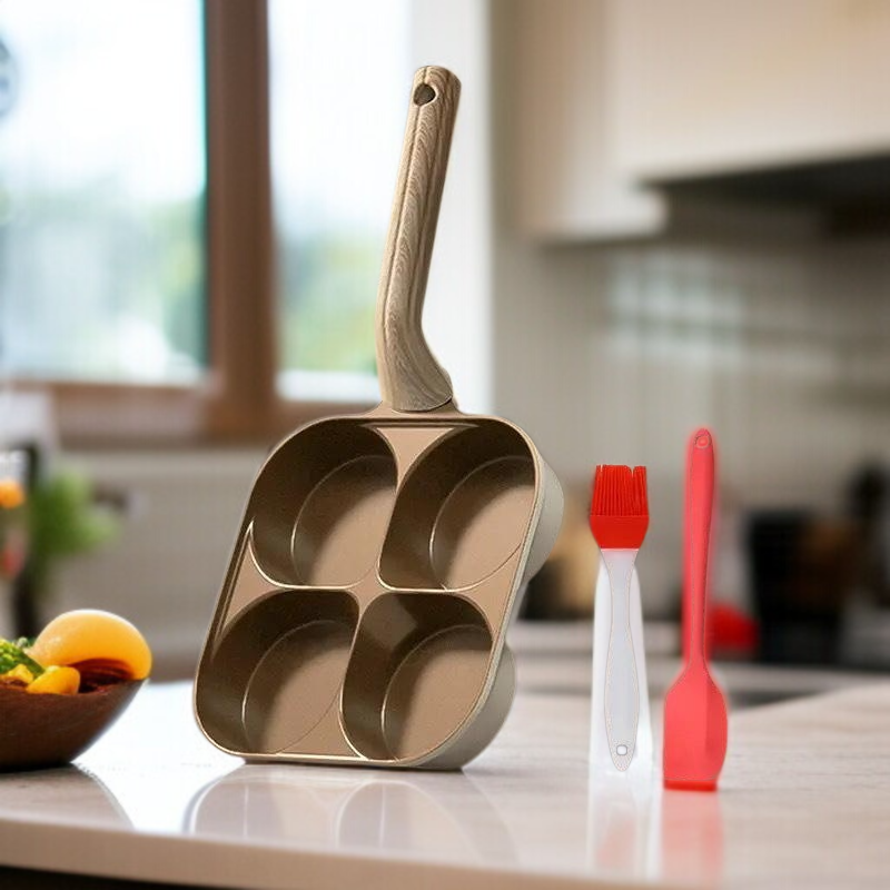 Titanium three-in-one frying pan breakfast pan non-stick pan fried egg hamburger non-stick thickened