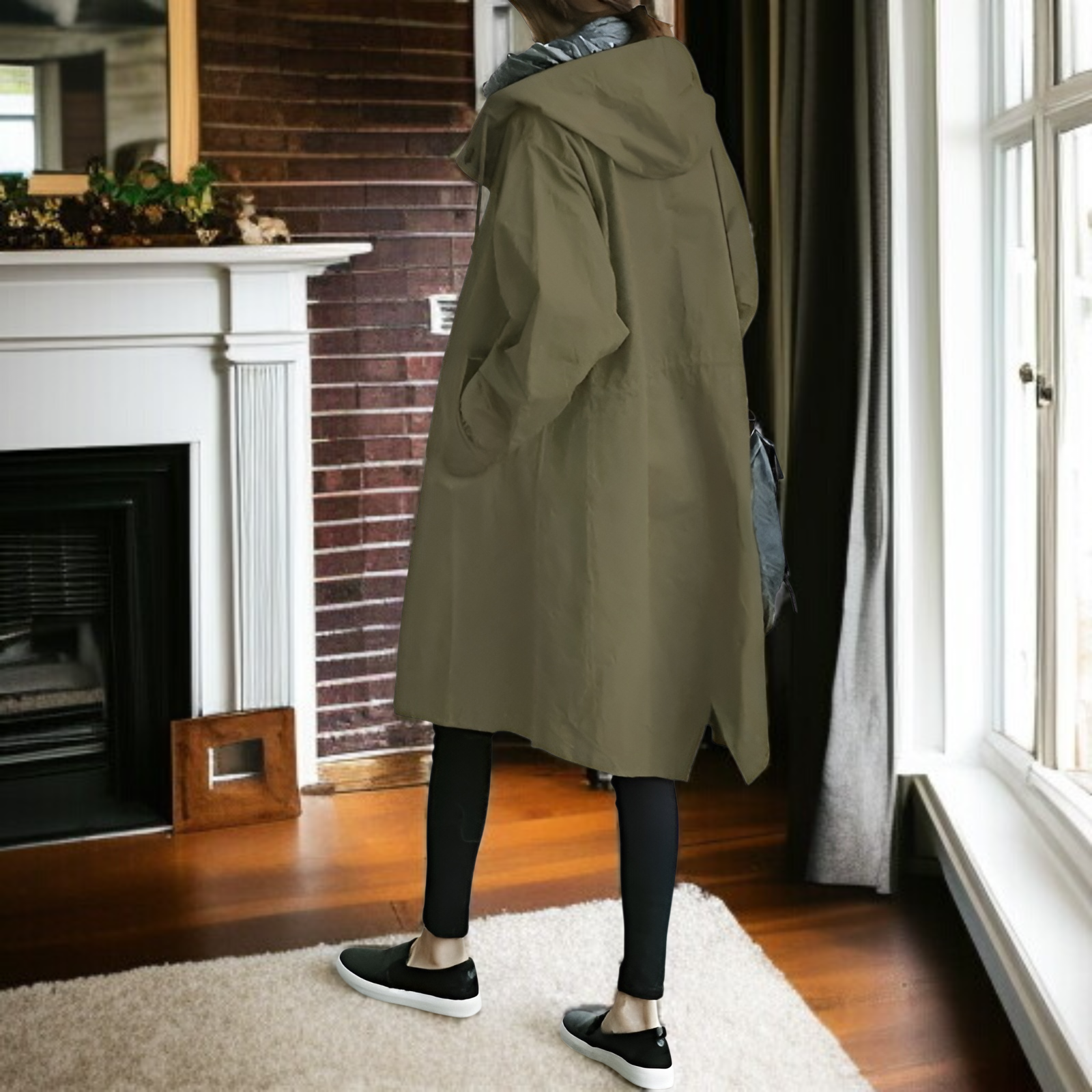 2025年秋冬新作 おしゃれ カジュアル 長袖 ミドル丈 エレガント ゆったり ウエスト ボタンダウン トレンチコート レディース