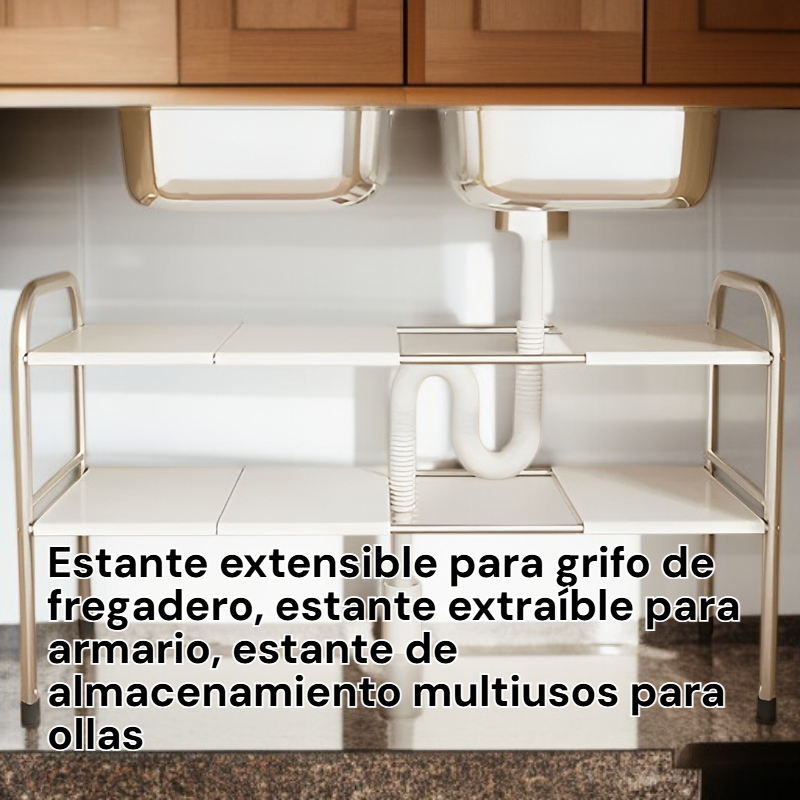Estante extensible para grifo de fregadero