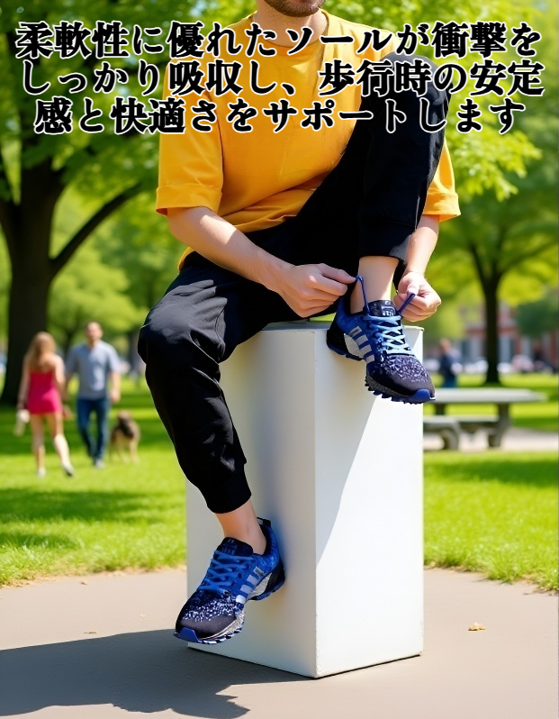 通気性のあるフライニットメッシュシューズの全体画像