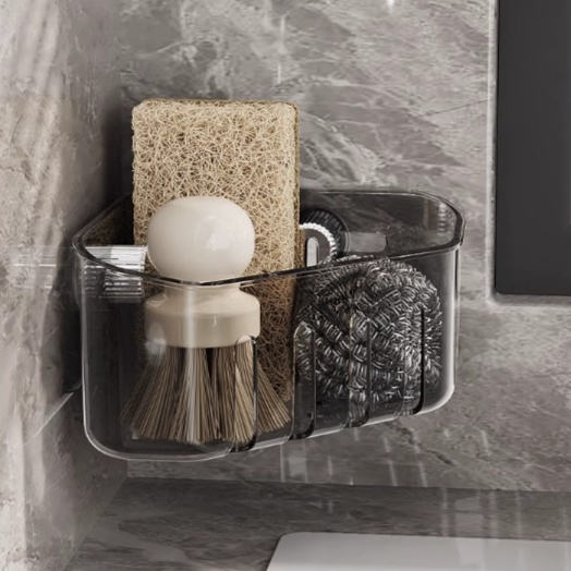 家用廚房吸盤水內置物架壁掛多功能抹布濾水架子水龍頭海綿收納