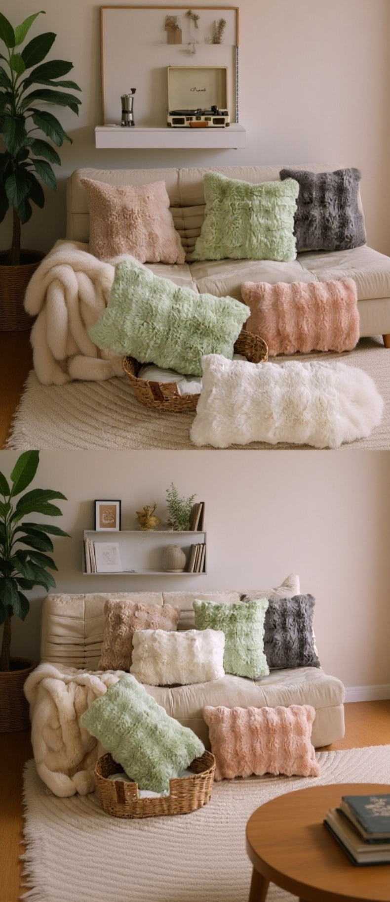 ปลอกหมอนขนกระต่ายเทียมสำหรับห้องนั่งเล่น