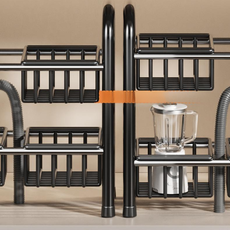 廚房櫥櫃伸縮多功能收納置物架碗碟鍋具架