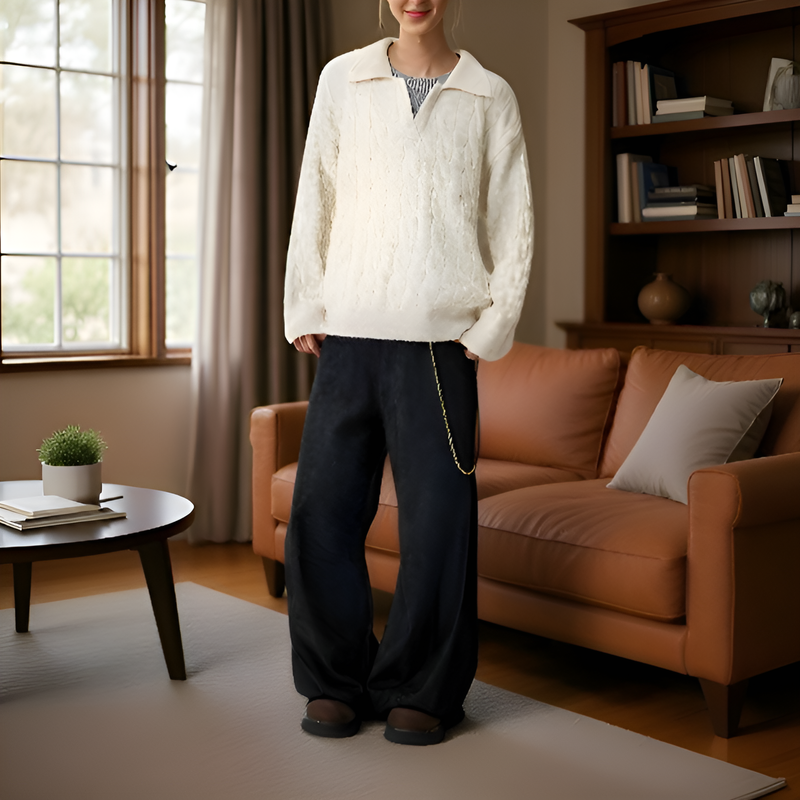 アメリカンスタイルのフェイクツーピース V ネック セーター、オーバーサイズ、厚手のニットウェア、暖かくて着心地が良い、ユニセックス、秋冬用、ゆったりとしたリラックススタイルのウール ベースレイヤー 