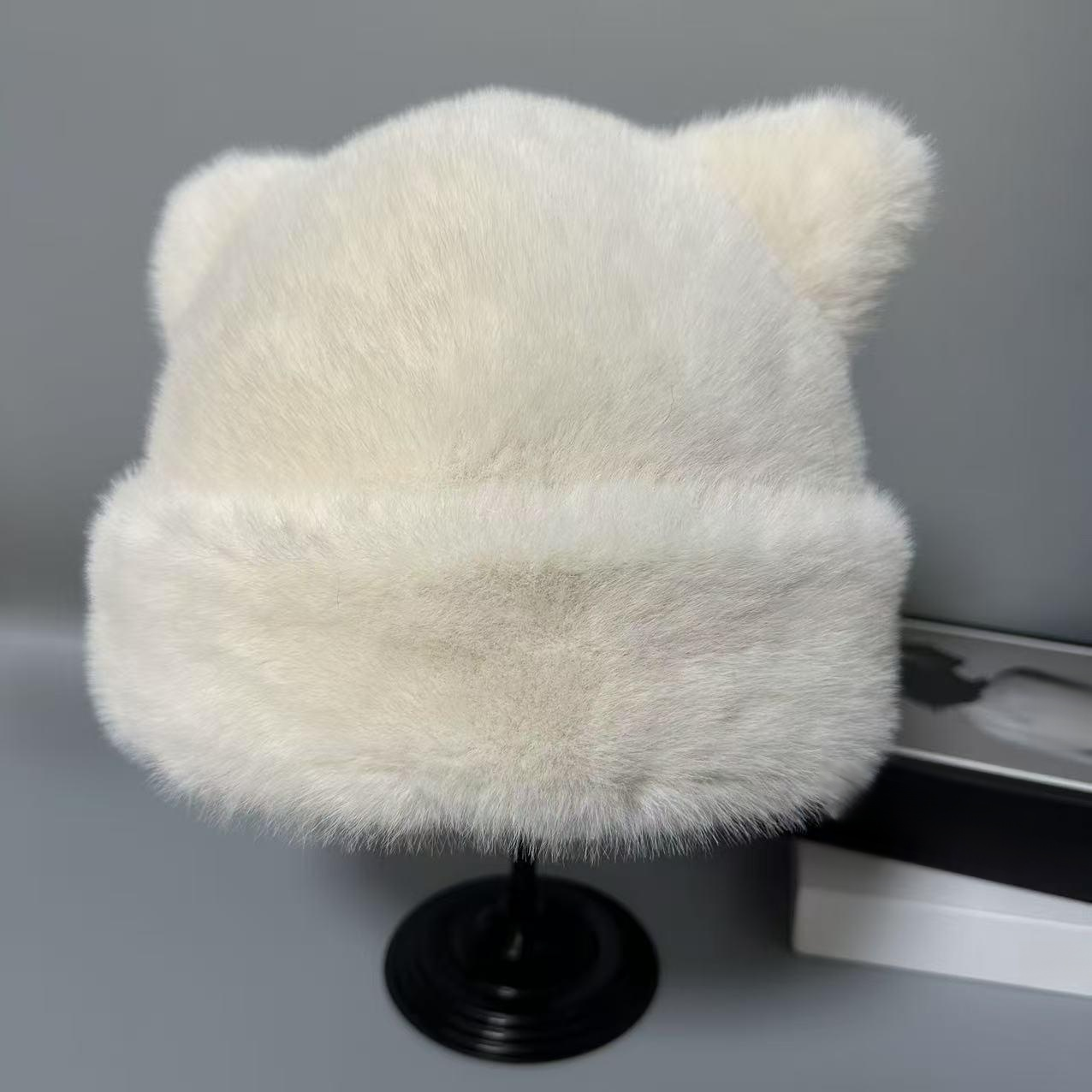 หมวกกันหนาวหนานุ่มสำหรับป้องกันหูแมว