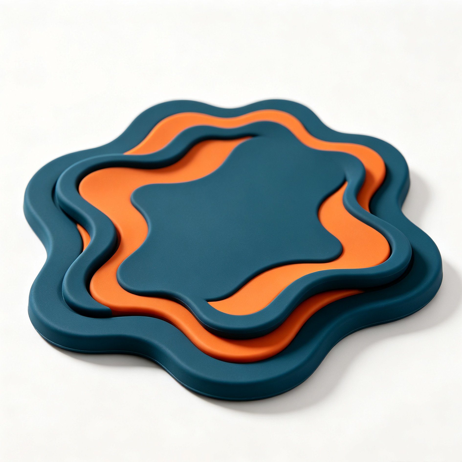 Close-up of heat resistant silicone pot holder with wavy design