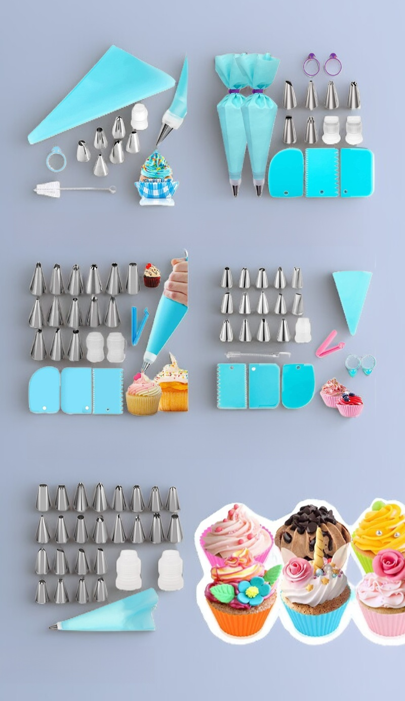 Edelstahl Spritztüllen in unterschiedlichen Formen für Backideen