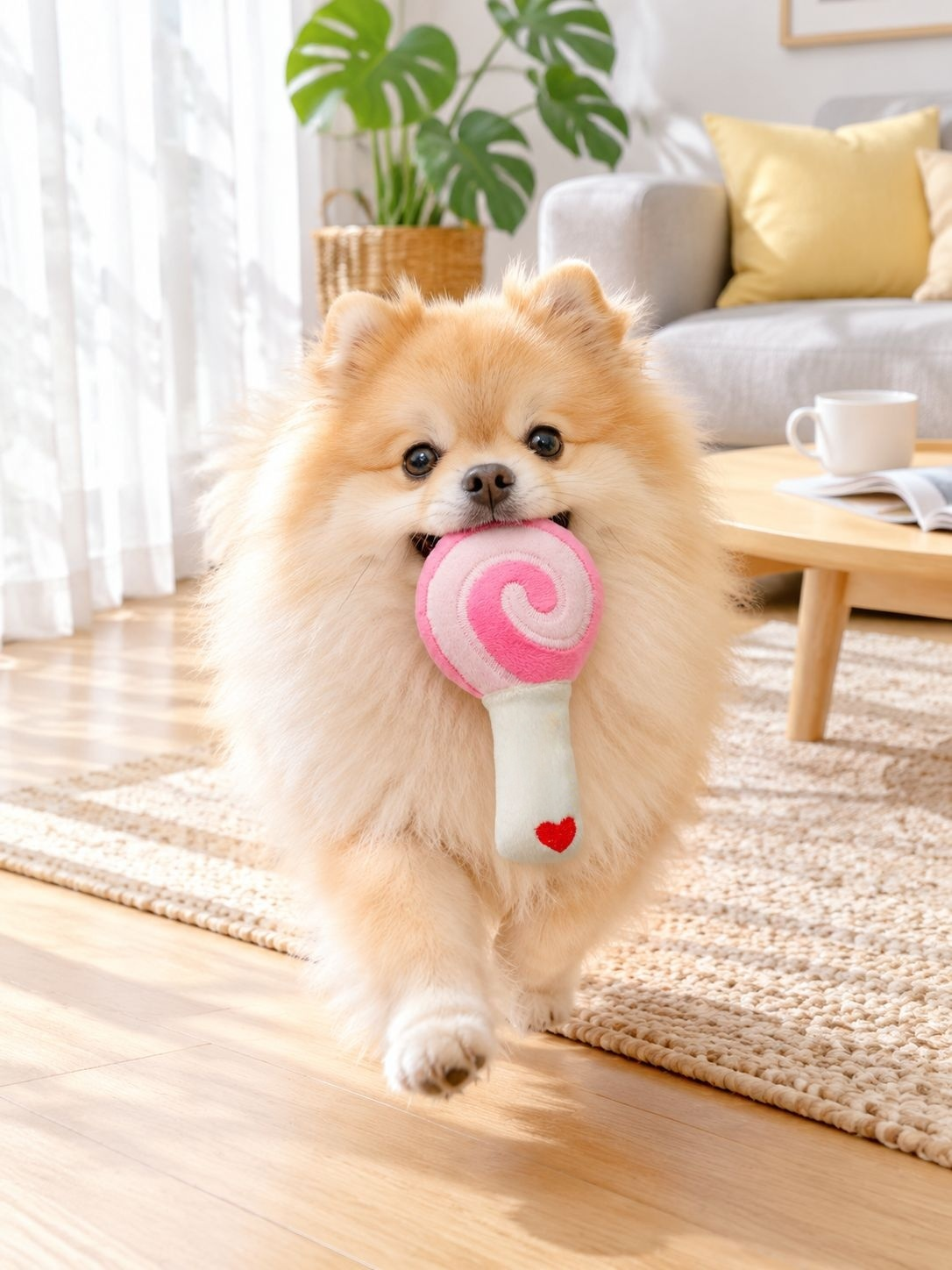 犬用ロリポップ型ぬいぐるみ音鳴りおもちゃ