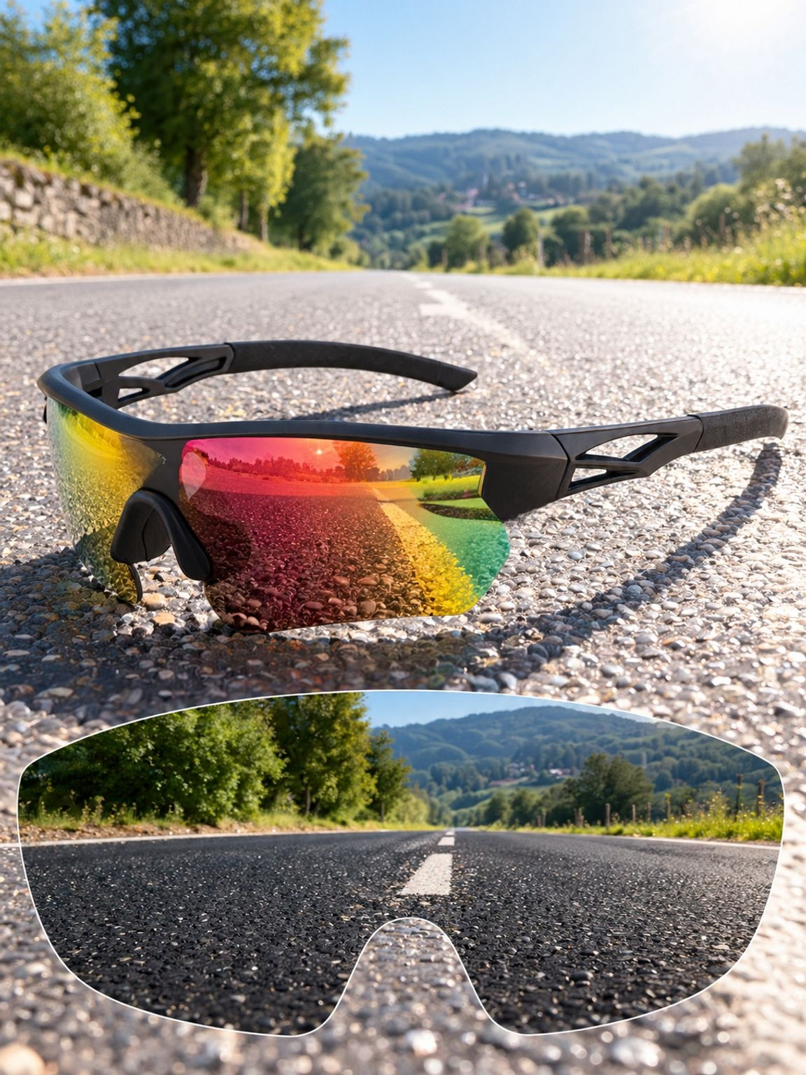 Lunettes de cyclisme avec protection UV pour sorties en VTT