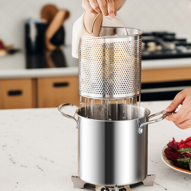 Tempura special large capacity frying pan