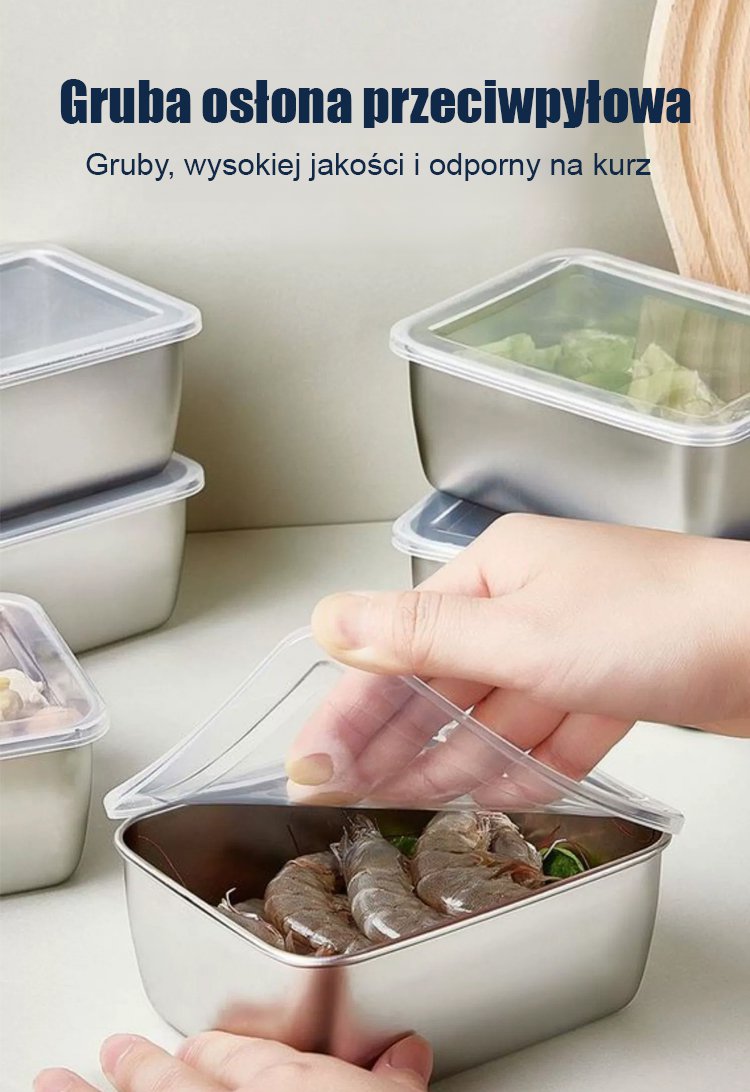 Pojemnik z trwałej stali nierdzewnej z pokrywką