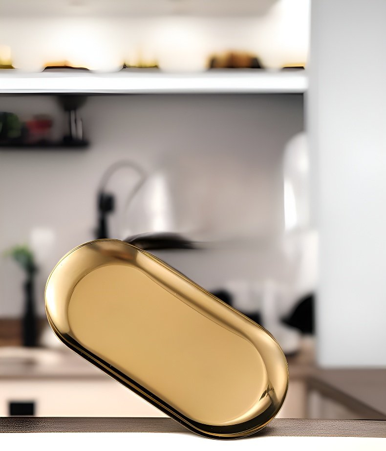 내구성 뛰어난 타원형 스틸 접시