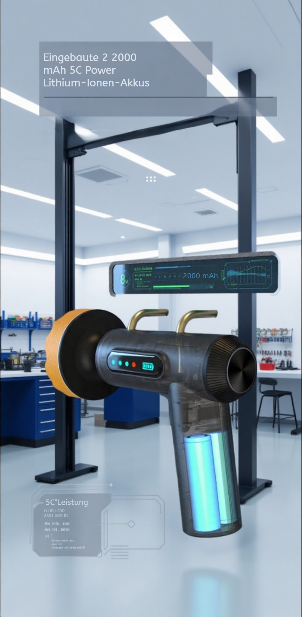 Komfortable Handhabung der kabellosen Poliermaschine