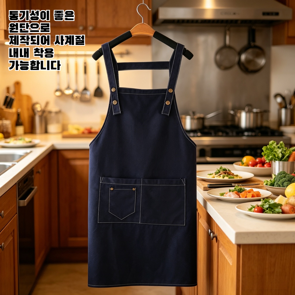 사계절용 주방 보호 앞치마 통기성 편안함