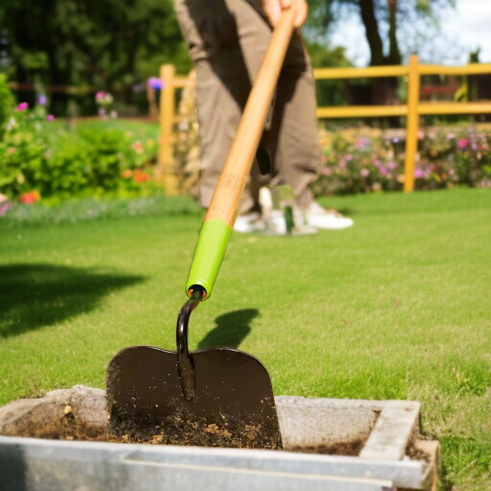 Garten geschmiedete Unkrauthacke mit Holzgriff und individuellem Logo, landwirtschaftliches Werkzeug