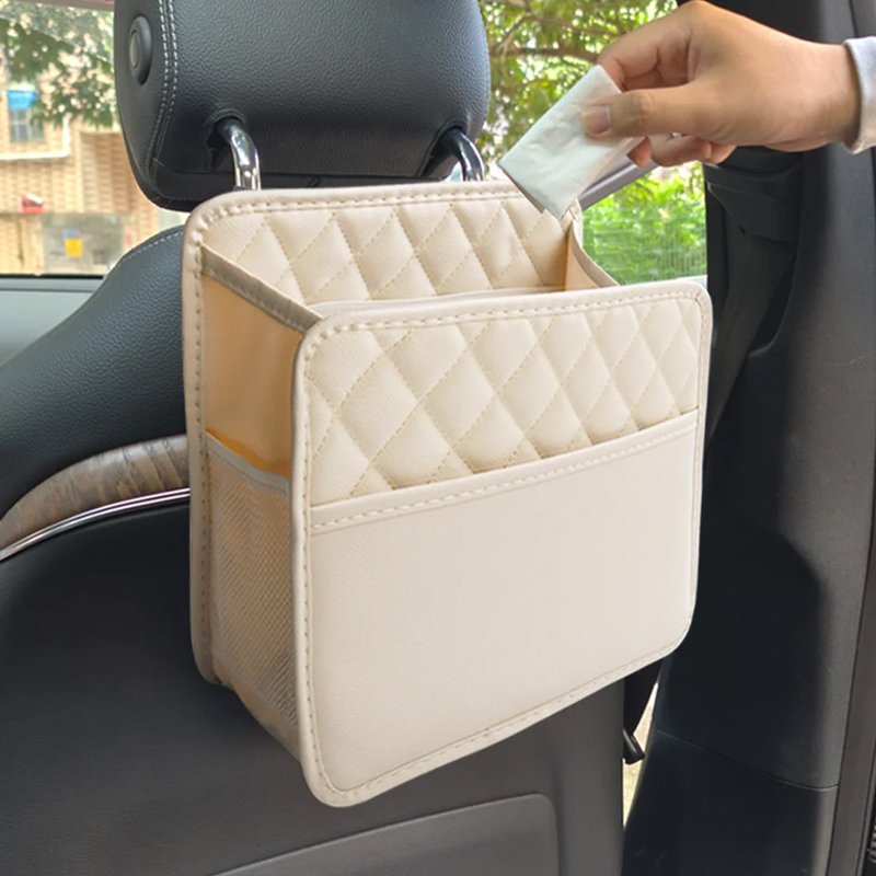 Car seat backrest storage bag
