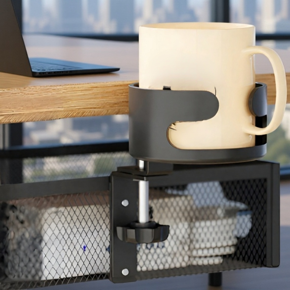 Kabelmanagement-Rack für unter den Schreibtisch, bohrfreier Kabelkorb aus Drahtgeflecht, Halterung f